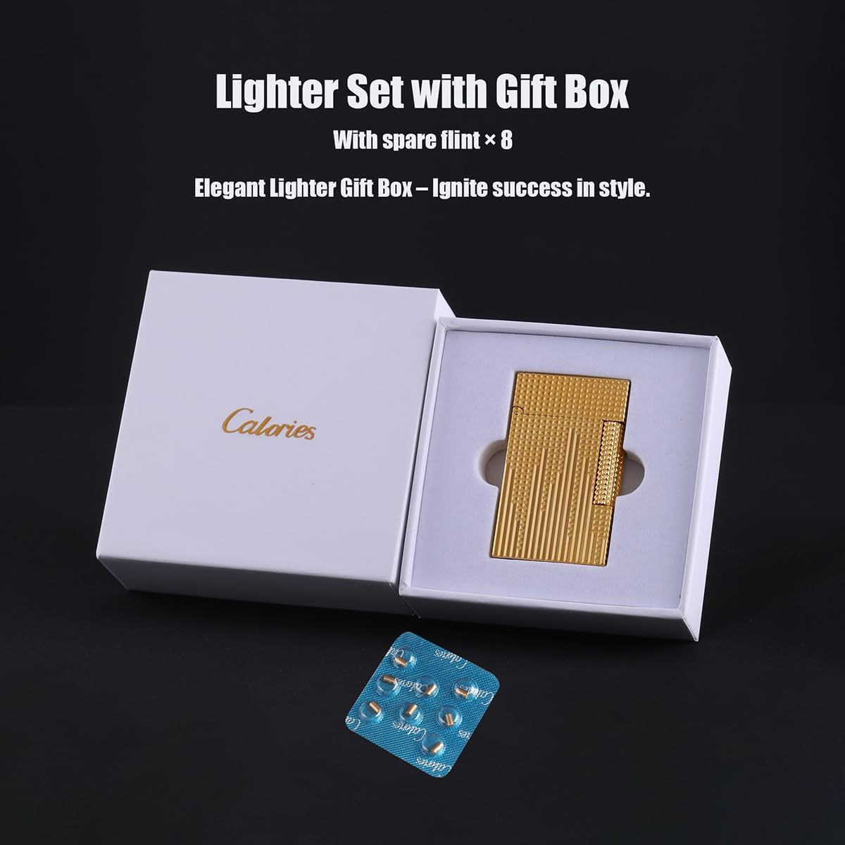 Classic Lighter, Butane Copper Exquisitely Carved Vintage Side Slide Lgnition Lighter, for Men Dad Husband Collect,Silver