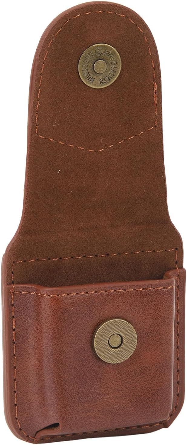 Lighter Holder with Belt Loop, PU Leather Lighter Pouch Holder Case, Anti Scratch Protective Storage Case (Brown)