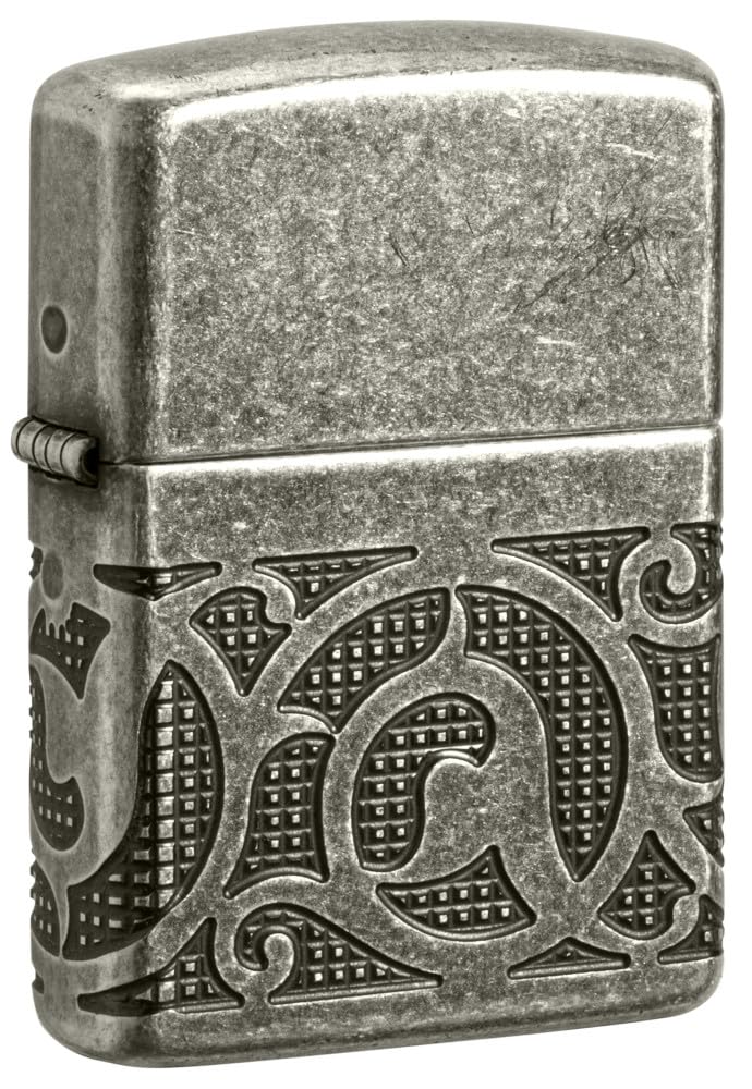 Zippo Luxury Waves Design Armor Tumbled Brass Pocket Lighter