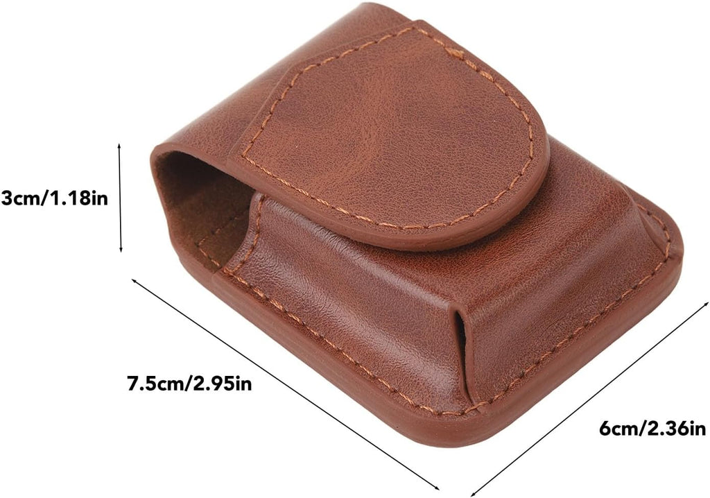 Lighter Holder with Belt Loop, PU Leather Lighter Pouch Holder Case, Anti Scratch Protective Storage Case (Brown)