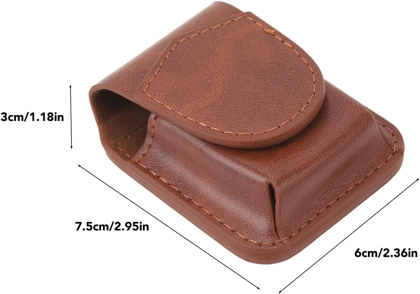 Lighter Holder with Belt Loop, PU Leather Lighter Pouch Holder Case, Anti Scratch Protective Storage Case (Brown)