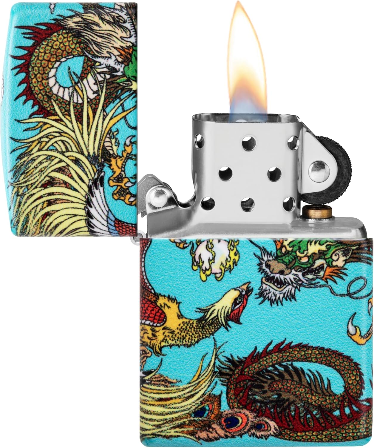 Zippo Lighter: Dragon and Phoenix Design - 540 Color 48834