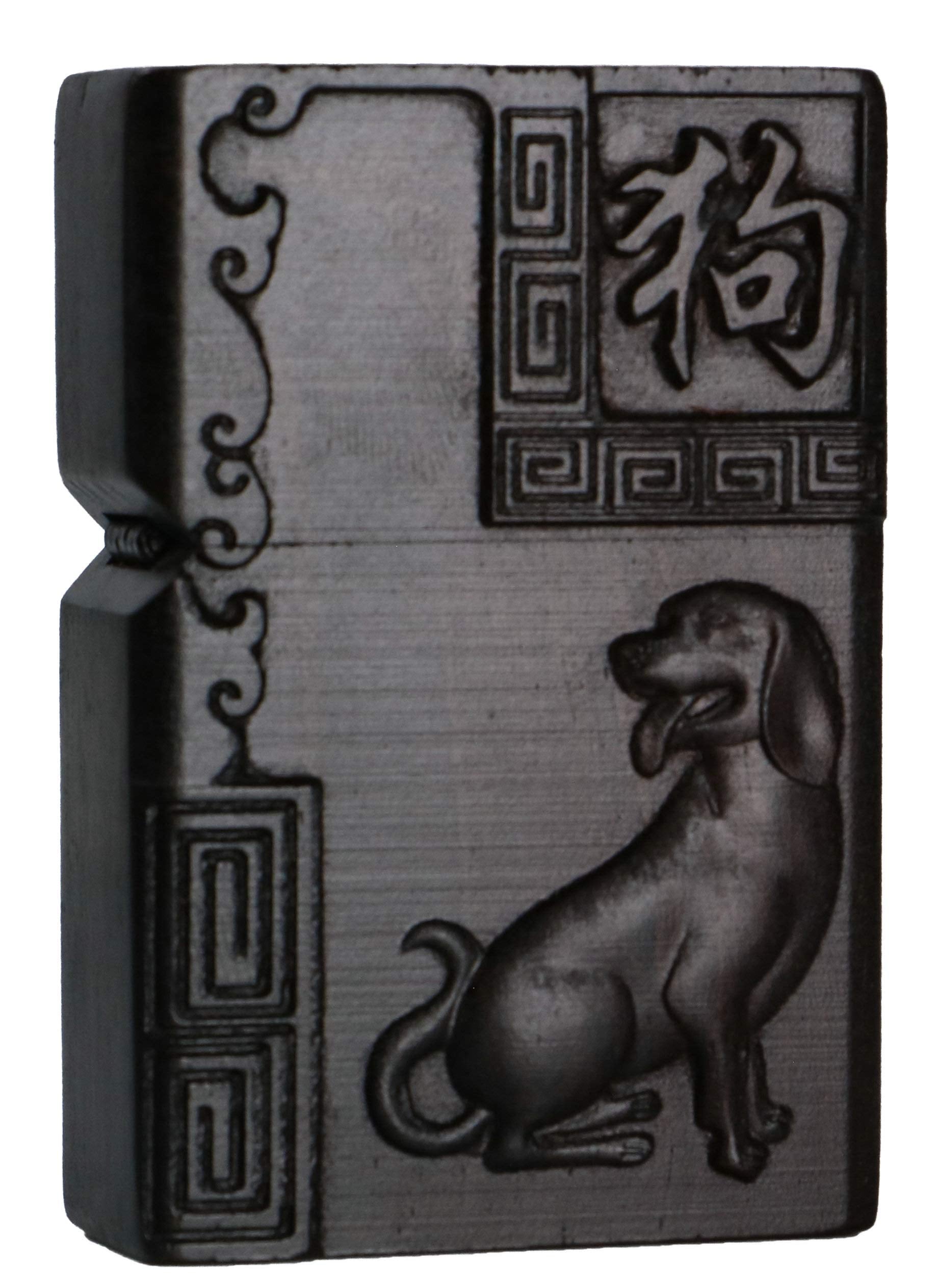 Natural Ebony Black Wood Carved Lighter Shell Box for Zippo Module (Phoenix Nirvana)